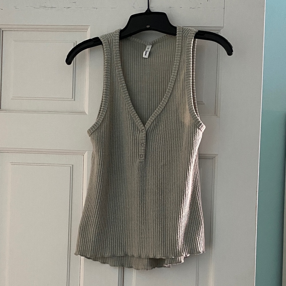 Wishlist Ribbed Gray Tank Top